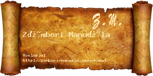 Zámbori Manuéla névjegykártya